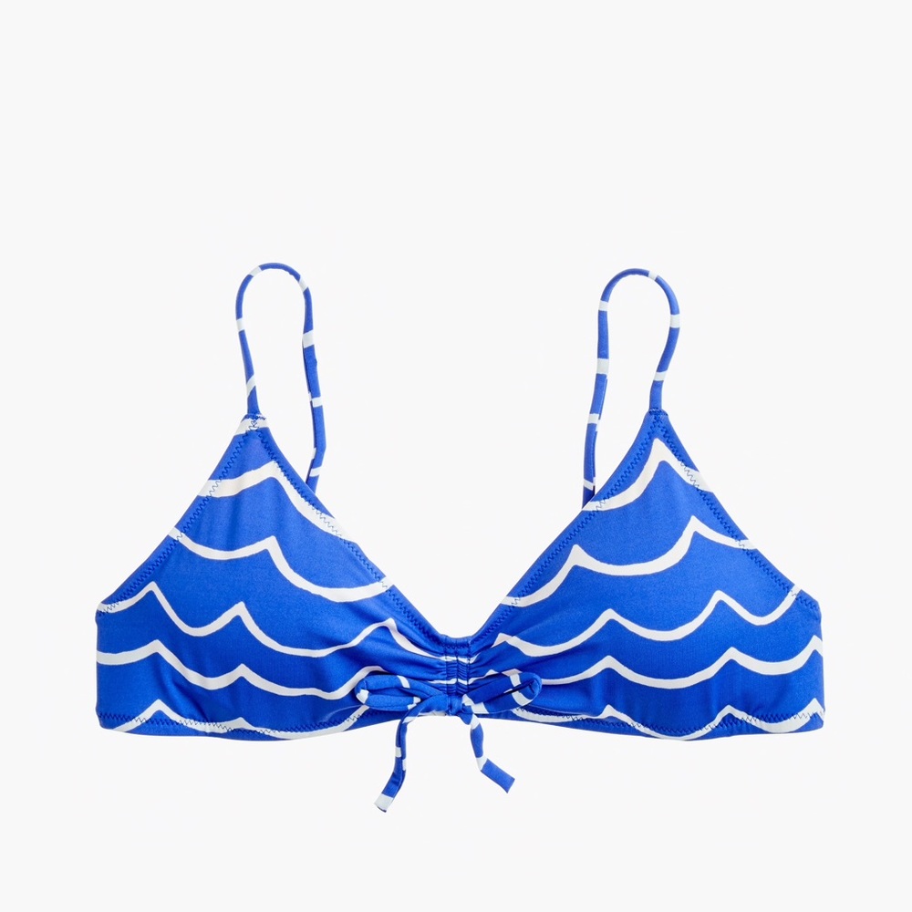 J.CREW PLAYA PRINTED LAGUNA RUCHED BIKINI TOP XS